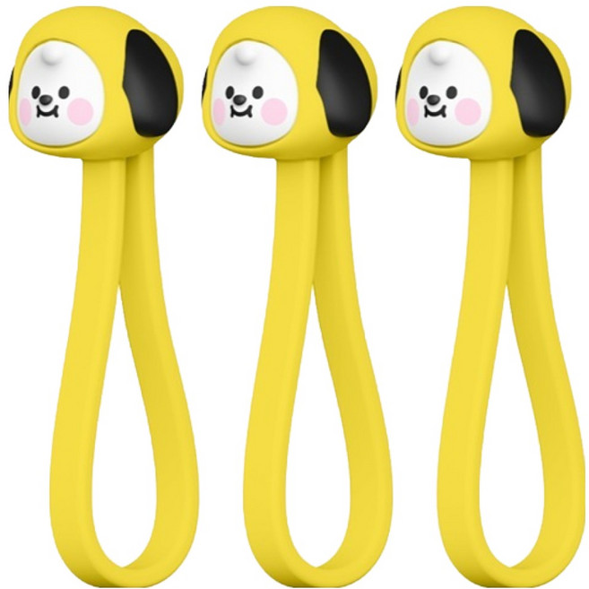 엘라고 BT21 미니니 마그네틱 케이블 타이 치미, 3개