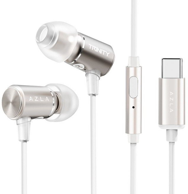 아즈라 트리니티 C타입 DAC탑재 유선 이어폰 샴페인골드, TRINITY