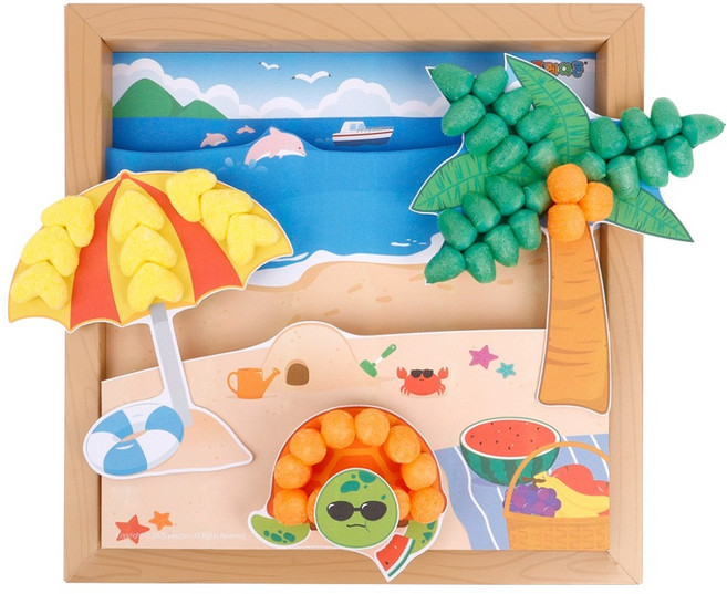 플레이콘 입체액자 만들기 4인용, 여름, 1세트