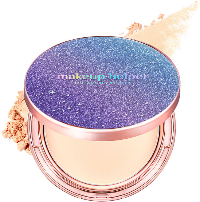 makeup helper ART FACT 原創專業定妝粉餅 極光月光 25g, 21號 自然米色, 1個