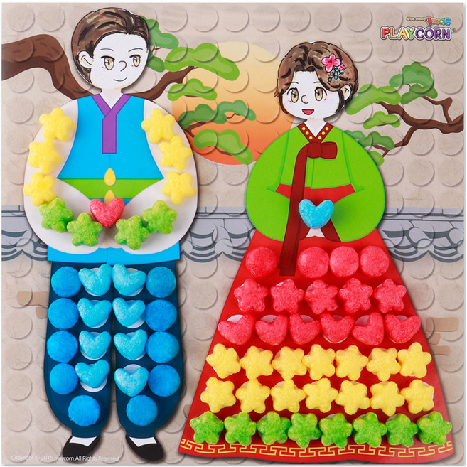 플레이콘 콜라주 만들기 4인용, 한복, 1세트