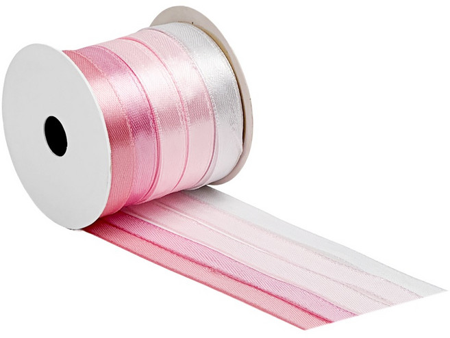 모던앳 5in1 그라데이션 공단 리본끈, 핑크, 1개, 10m