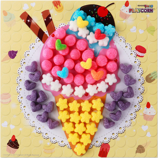 PLAYCORN 拼貼畫製作 4人份, 冰淇淋, 1套
