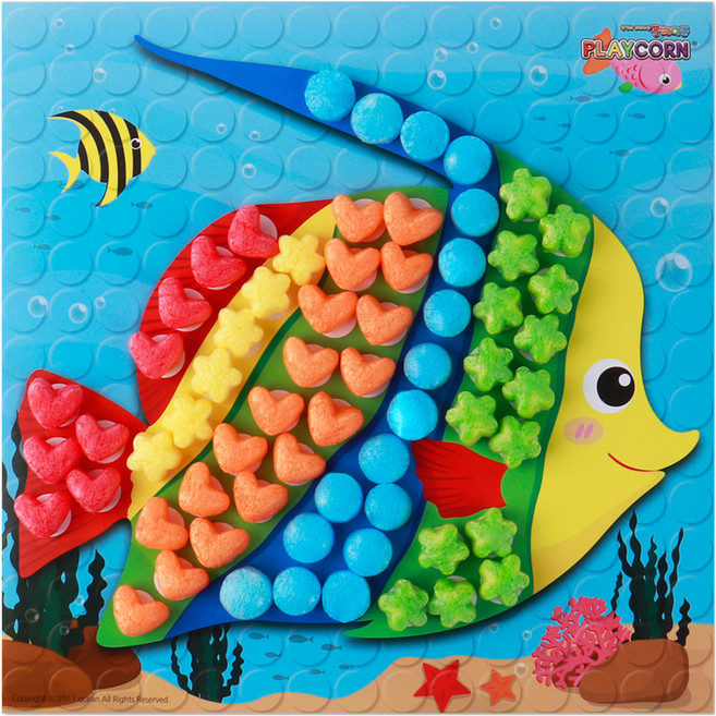 PLAYCORN 4人份拼貼畫製作組, 魚, 1套