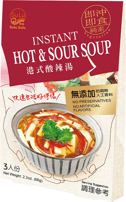 承昌食品 Sulu Sulu 素滷 港式酸辣湯 純素, 1個, 66g