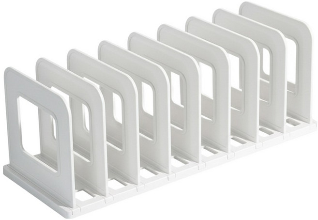 모던앳 그라데이션 폭조절 8단 책꽂이, 화이트