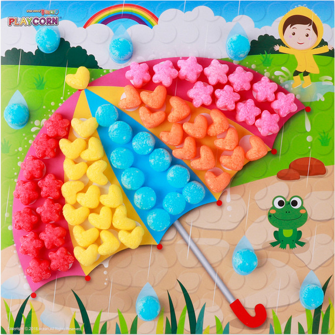 PLAYCORN 拼貼畫製作 4人份, 春雨, 1套