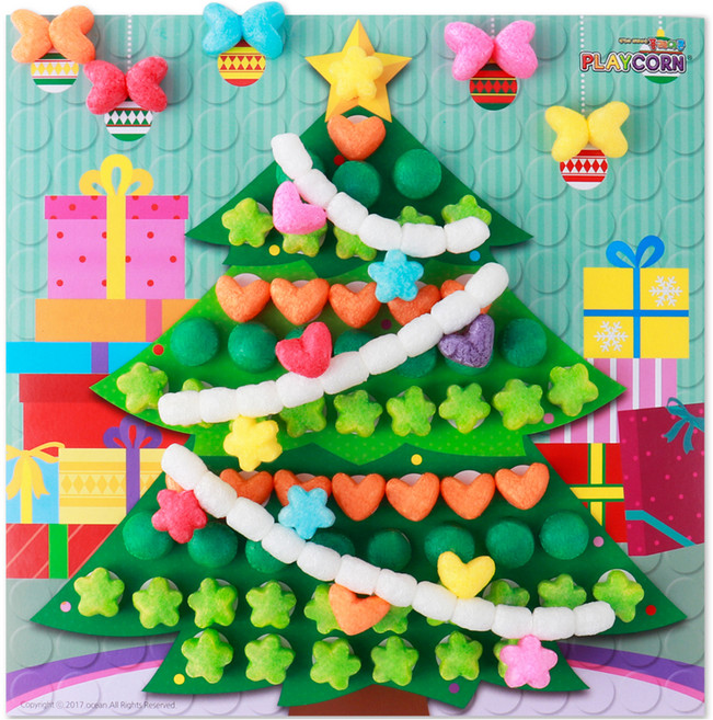 PLAYCORN 拼貼畫製作 4人份, 聖誕樹, 1套