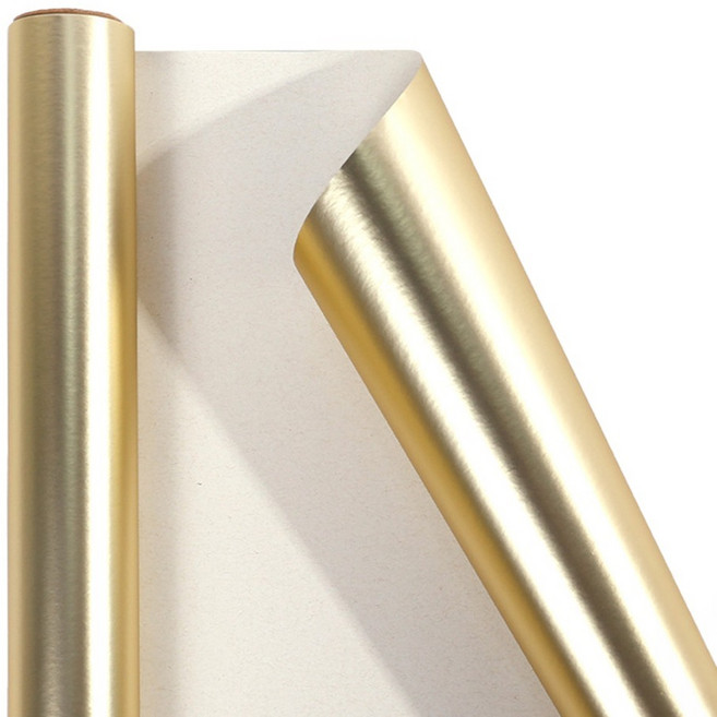 모던앳 메탈 종이롤 포장지 3m, 골드, 1개
