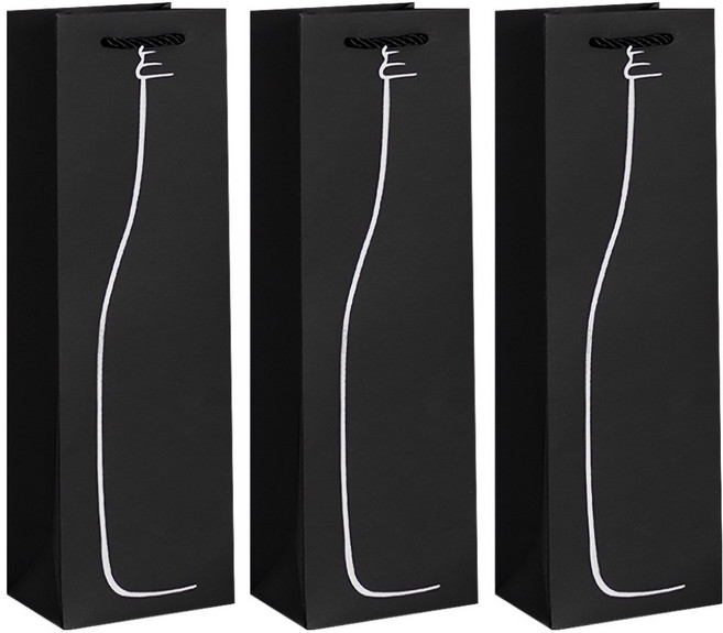 모던앳 와인 선물포장 종이가방, 실버, 3개