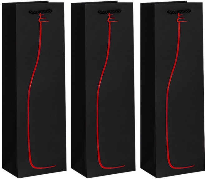 모던앳 와인 선물포장 종이가방, 레드, 3개