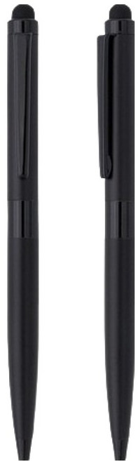리플로 심플 모던 간편 볼펜 겸용 2in1 터치펜, 블랙, 2개