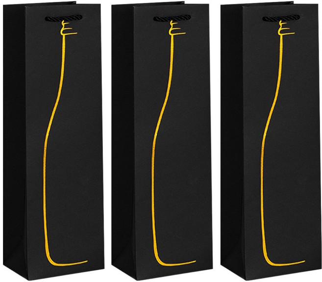 모던앳 와인 선물포장 종이가방, 골드, 3개