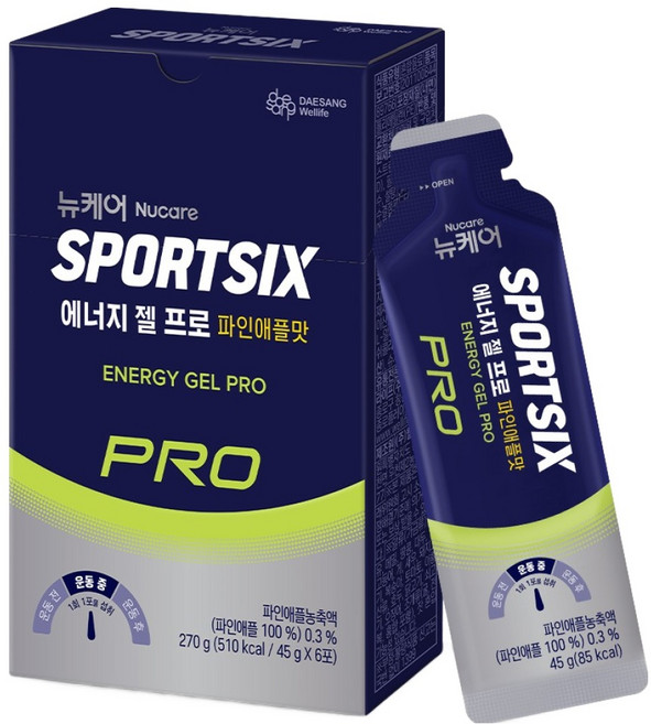 뉴케어스포식스 정품 에너지 젤 프로 파인애플맛 6p, 45g, 1개