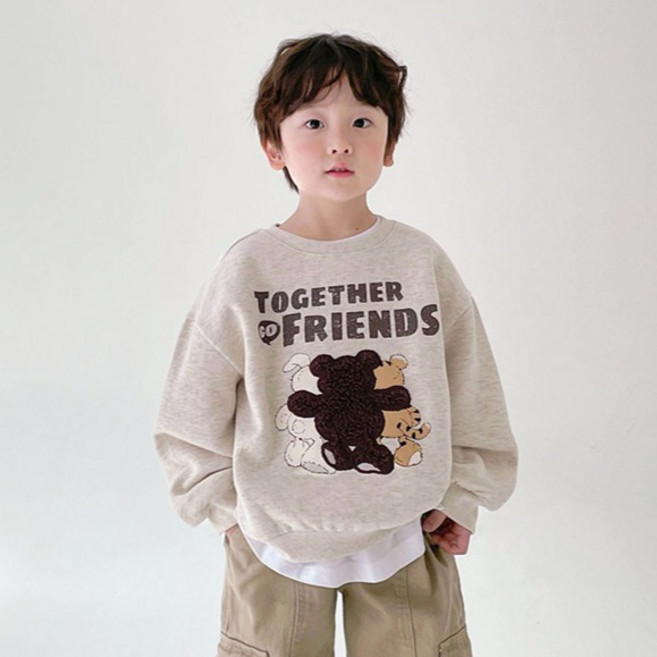 BerryCloset 兒童刷毛Together Friends大學T