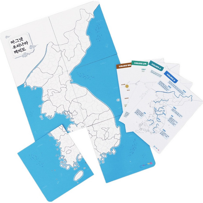 가베가족 몬테소리플러스 마그넷 우리나라 백지도 KS4232, 혼합색상, 1개