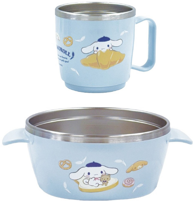 릴팡 컬리 식기세척기용 스텐 식기 2종 세트, 시나모롤, 1세트, 스텐컵 + 스텐볼