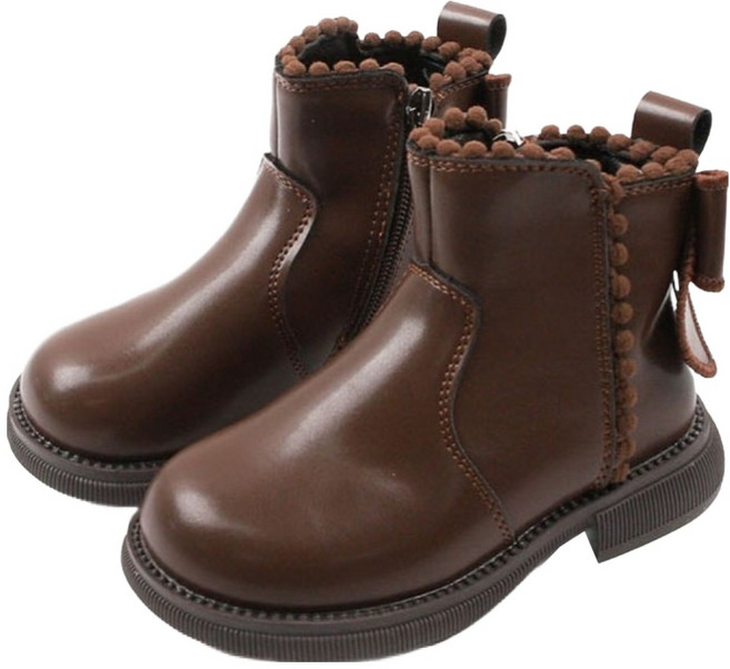 Lulushu 兒童蝴蝶結毛球雪靴 DW133