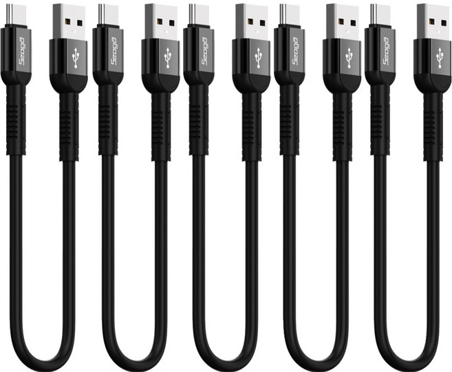 서가 메탈 고강도 고속충전 케이블 C타입, 30cm, 블랙, 5개