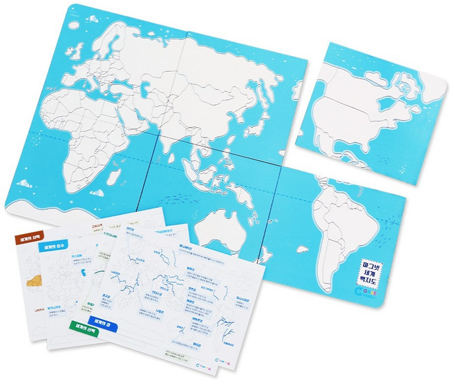 가베가족 몬테소리플러스 마그넷 세계 백지도 KS4222, 혼합색상