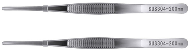 스테인레스 304 YOL핀셋 집게 20cm, 실버, 2개