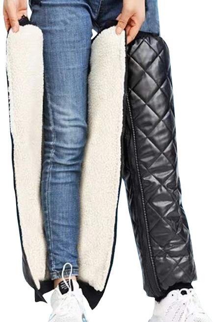 라온템 방한 다리 보호 레그 워머 2p, 블랙, 1개