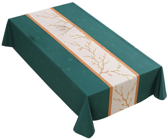 半島良品 北歐簡約防水防油印花桌巾, 1個, 花枝富貴, 180 x 140cm