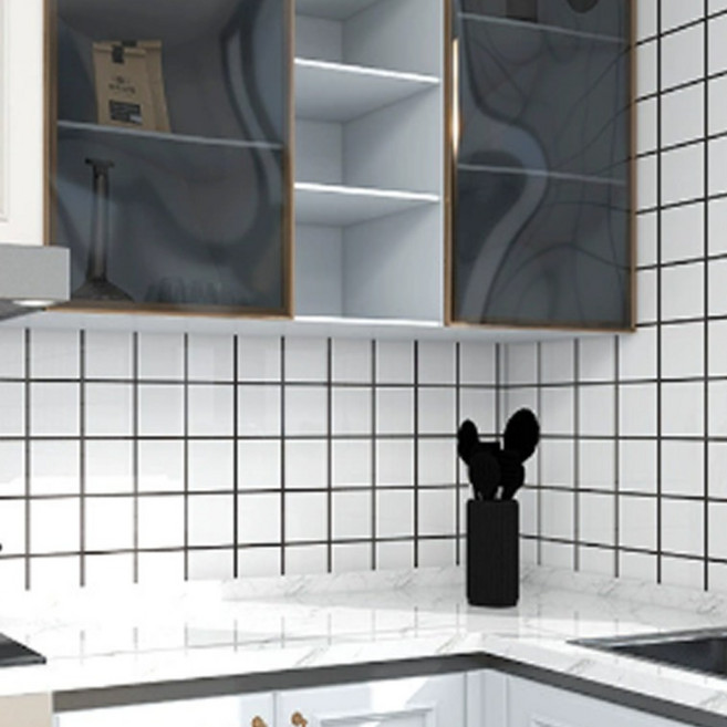 Allprism 方形自黏式磁磚壁貼 10入, 白色