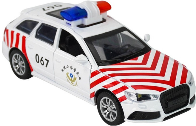 THE NINE PRODUCTS 合金台灣模型 聲光迴力車門可開 1:32 ST9667, 國道警車 多色, 1個