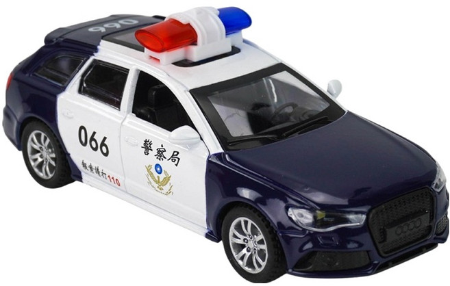 THE NINE PRODUCTS 合金台灣模型 聲光迴力車門可開 1:32 ST9666, 警車, 1個