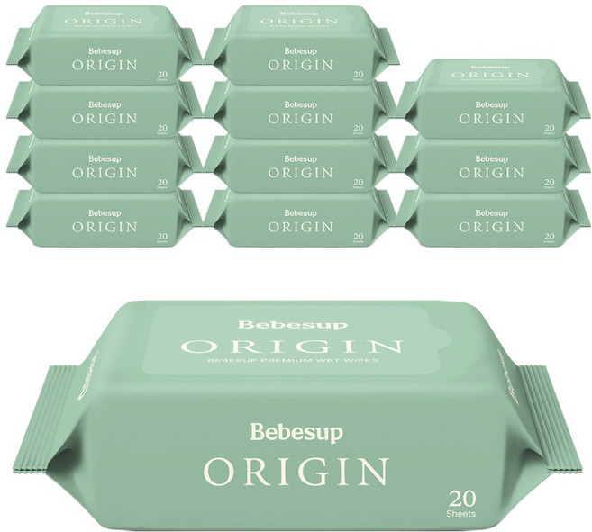 베베숲 오리진 아기 물티슈 휴대형, 50g, 20매, 12개