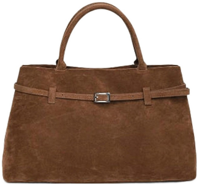 피어니스트 클래식 스웨이드 벨티드 토트백