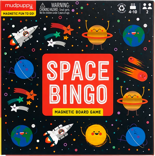 mudpuppy 趣味磁性棋盤遊戲-宇宙賓果, 1個, 混合顏色