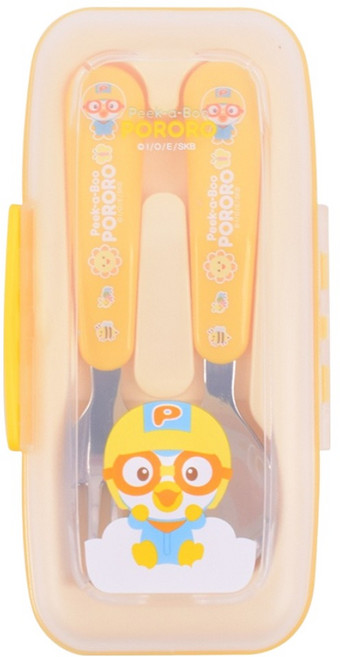 릴팡 피카부 뽀로로 조용한 스푼포크케이스세트, 혼합색상, 1세트, 스푼 + 포크  + 케이스