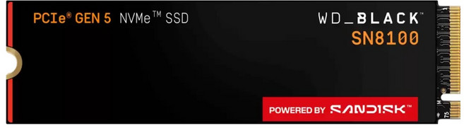 WD BLACK M.2 NVMe WDS200T1X0M SSD, SN8100, 2TB