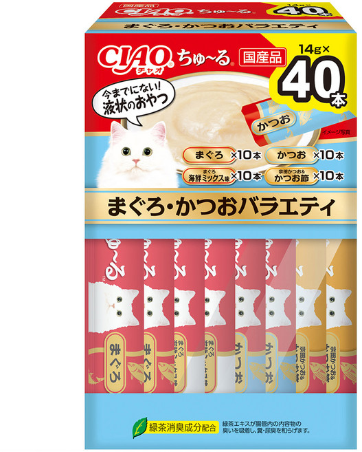 INABA CIAO 啾嚕肉泥, 1盒, 鮪魚 + 鰹魚綜合口味, 560g