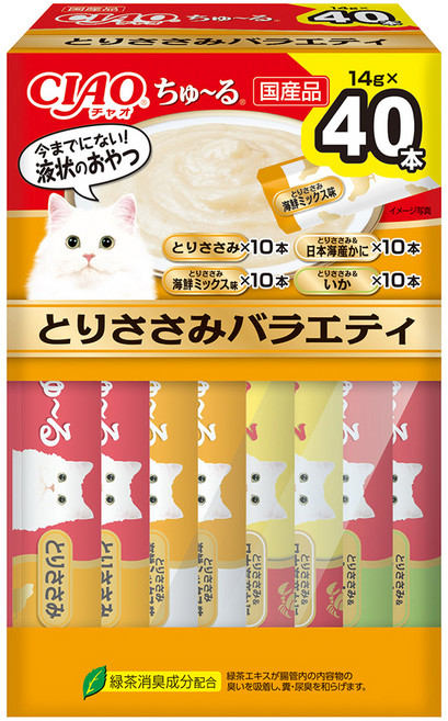 INABA CIAO 啾嚕肉泥盒裝, 1盒, 雞肉綜合口味, 560g