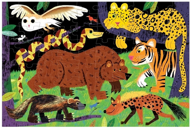 mudpuppy 夜光拼圖 非洲大探險, 1個, 100片