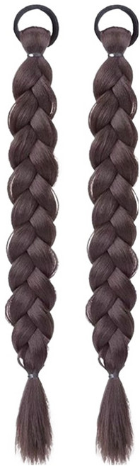 페이퍼먼츠 오펠리 브레이드 땋은 머리 피스 가발 ONE SIZE(50cm) 12978, 다크브라운, 2개