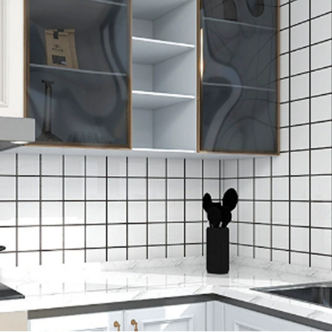 All Prism 方形自黏式磁磚壁貼 5入, 白色