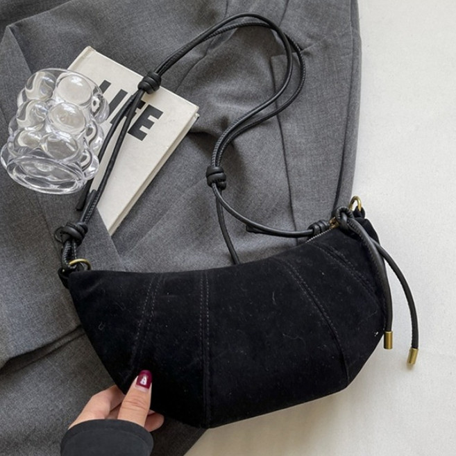 Allode 鹽可頌造型仿麂皮包