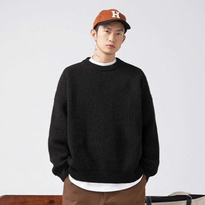 제이티엘 남성용스테이라이트심플코디라운드넥니트