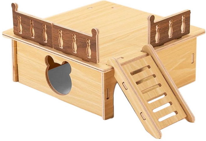 햄스타일 햄스터 멀티레이어 은신처 28 x 21 x 12.5 cm LY-105, 1개, 나무색