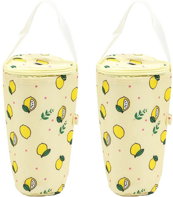 바른리빙 노리 빨대 텀블러 물병 파우치 TP-05, 옐로우, 2개