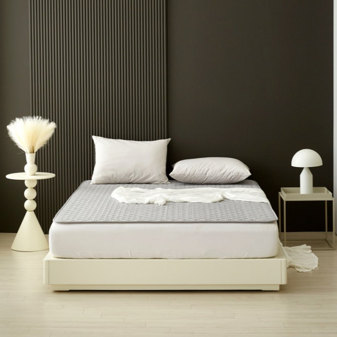 더안 스마트 IOT 시어서커 탄소 전기요 DHE-D7025, 그레이, 퀸_분리난방(150X200CM)