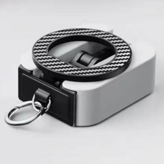 미누네 맥세이프 회전 접이식 양면자석 스마트폰 거치대, 실버, 1개