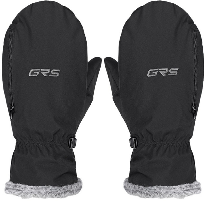 그루브스타 GRS 핫팩 벙어리 방한 스포츠장갑 + 핫팩 세트, 블랙, 1세트