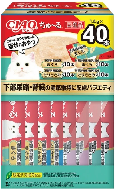 챠오츄르 하부요로 신장건강케어 버라이어티 SC-4261 40P, 혼합맛(참치/닭가슴살), 560g, 1개 - 쿠팡