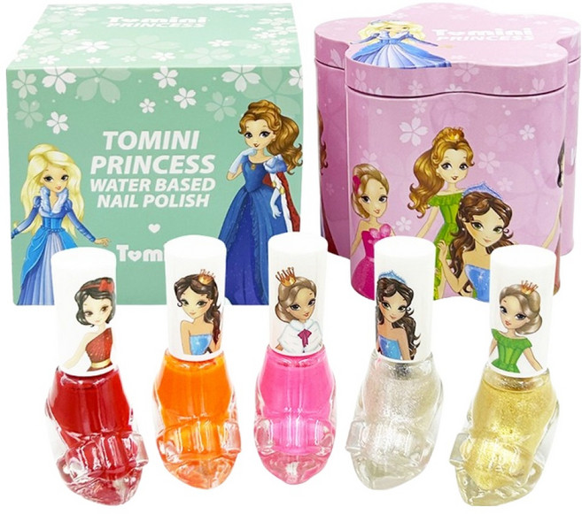 투미니 프린세스 수성 매니큐어 5종 세트, 1세트, 민트