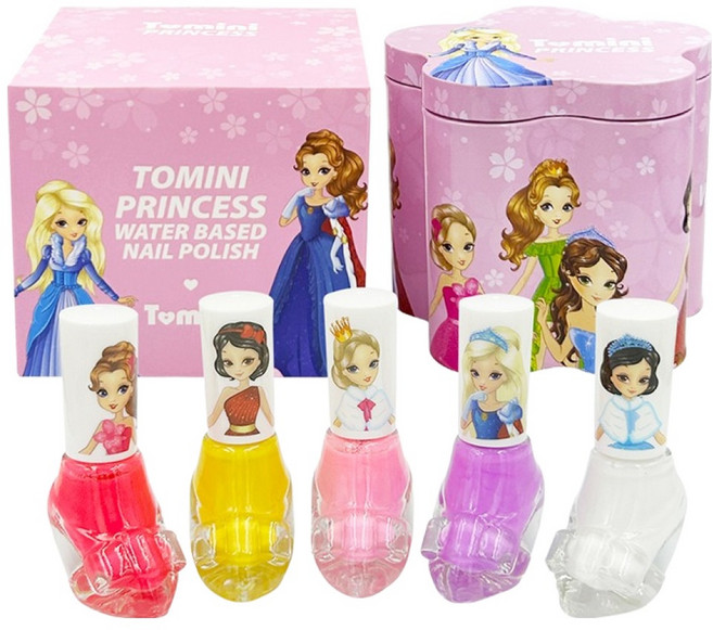 투미니 프린세스 수성 매니큐어 5종 세트, 1세트, 핑크